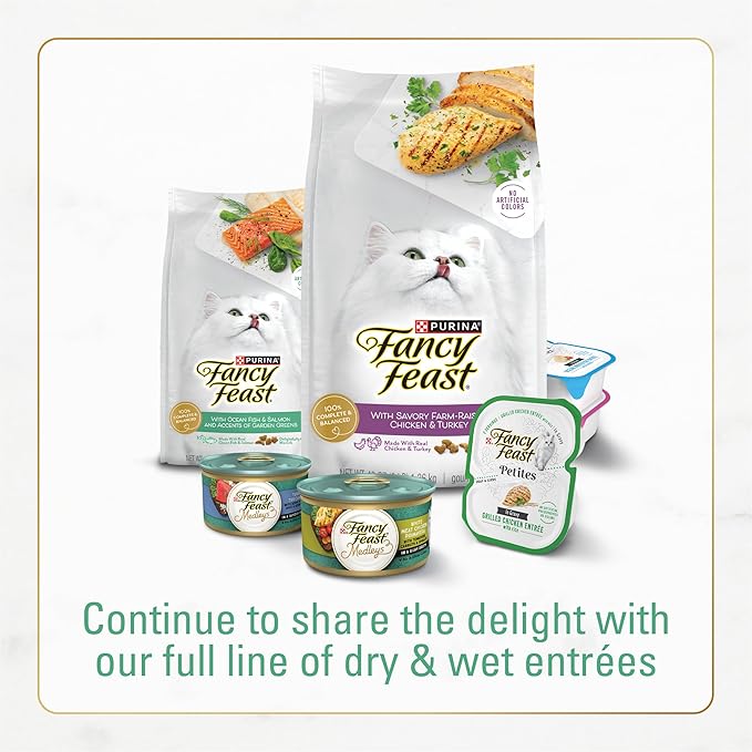 Purina Fancy Feast Dry Cat Food with Ocean Fish and Salmon - (Pack of 4) 16 oz. Bags