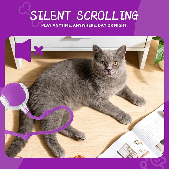 Smart Tiny Fetch Dog Toy, Interactive Cat Toys Ball with Smart Motion Sensor and Auto-Dodging for Bored Kitten Pet Cats Dogs (Red)
