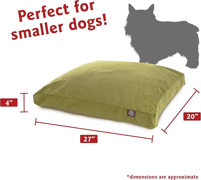 Majestic Pet Villa Rectangle Dog Bed Washable – Non Slip Comfy Pet Bed – Crate Bed with Removable Washable Cover – Kennel Bed for Sleeping, Polyester Fiber, Small, Apple