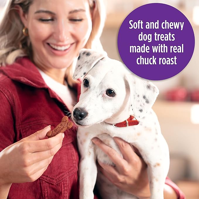 Milk-Bone Soft & Chewy Dog Treats, Made with Real Beef & Filet Mignon, 5.6 Ounce Pouch (Pack of 10)
