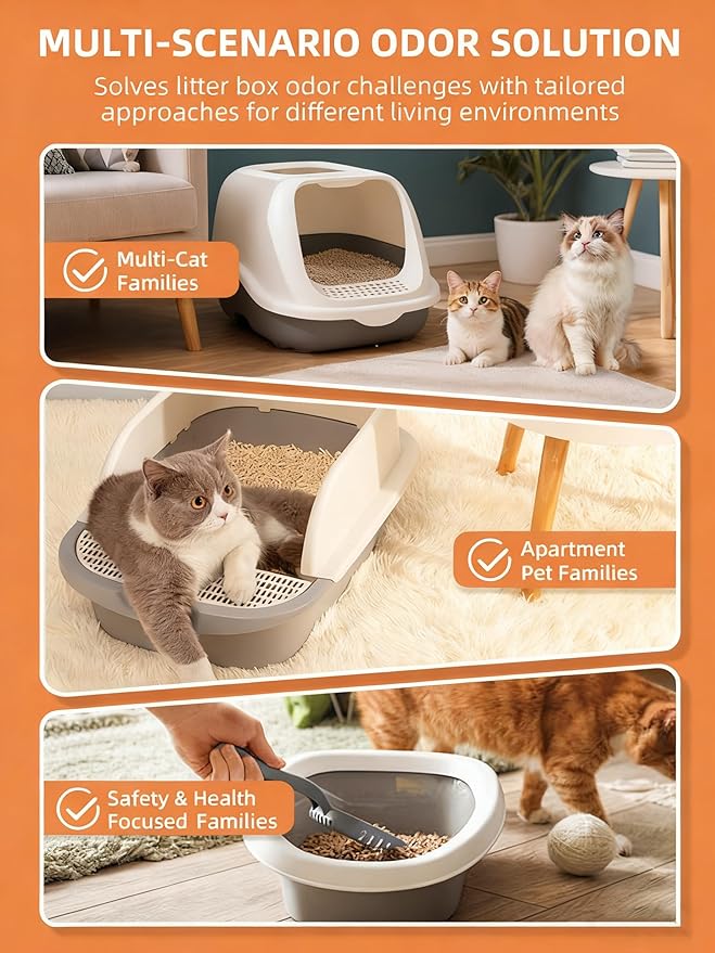 Litter Box Deodorizer, Pet Odor Eliminator, Cat Toilet Tray Smell Control Remover, Exclusive for L7 Pro / L7 Ultra / L8 Max / L8 Ultra Cat Litter Box (Pack of 3)