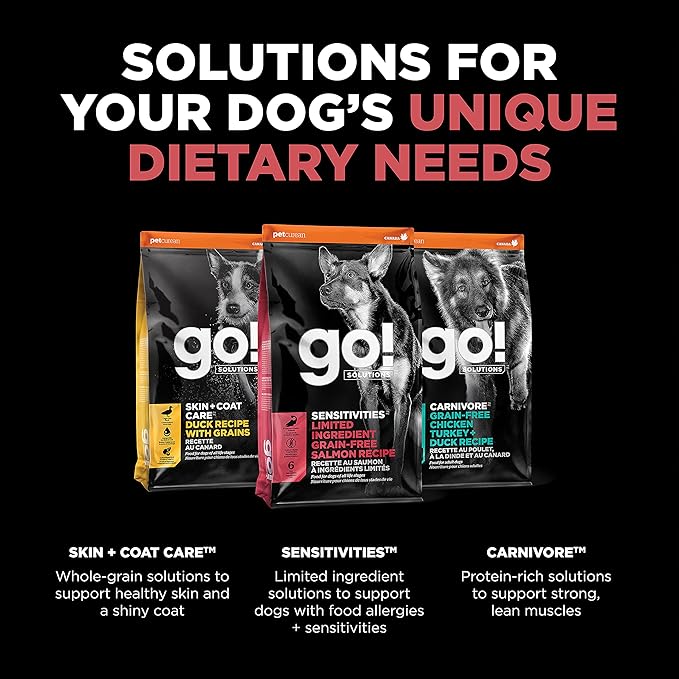 Go! Solutions Sensitivities Limited Ingredient Salmon Grain-Free Dry Dog Food, Chicken-Free Kibble Made by Experts for Sensitive Stomachs & Food Allergies, for Puppies, Adults, & Seniors, 22 lb Bag