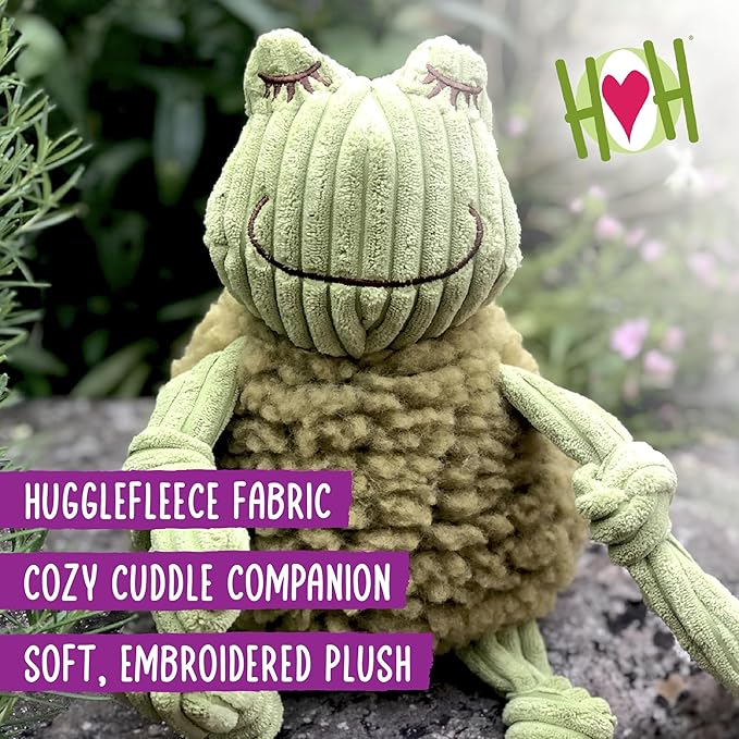 HuggleHounds Plush Dog Toy - Fuzzy Dog Toy, Soft Fleece, Interactive Durable Stuffed for Small and Large Breeds with Squeaker - Louise Lamb, Large (Pack of 2)