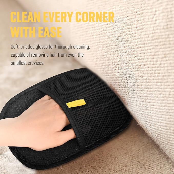 Pet Hair Remover, Electrostatic Pet Hair Removal Gloves, Reusable Cat & Dog Hair Remover for Couch, Furniture, Carpet, Curtain, Upgraded Animal Fur Removal Tool, Cat Grooming Gloves-2PCS
