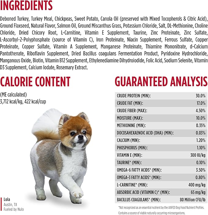Nulo Freestyle Limited Ingredient Dry Dog Food for Small Breeds - High Protein Turkey Recipe, Natural Grain Free Dog Food for Food Sensitivities, Small Size Kibble, Toy Puppy & Adult, 14lb Bag