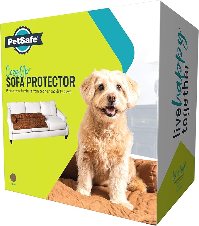 PetSafe CozyUp Sofa Protector - Waterproof Couch Cover for Dogs and Cats - Stain-Resistant Micro-Suede Fabric - Machine Washable - Furniture Protection