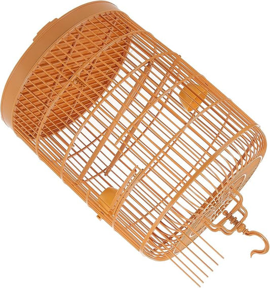 Tofficu Decorative Hanging Plastic Bird Cage for Small Pets, Round Dome Top 30cm, Outdoor Hanging Cage Ornament Suitable for Cockatiels and Parakeets