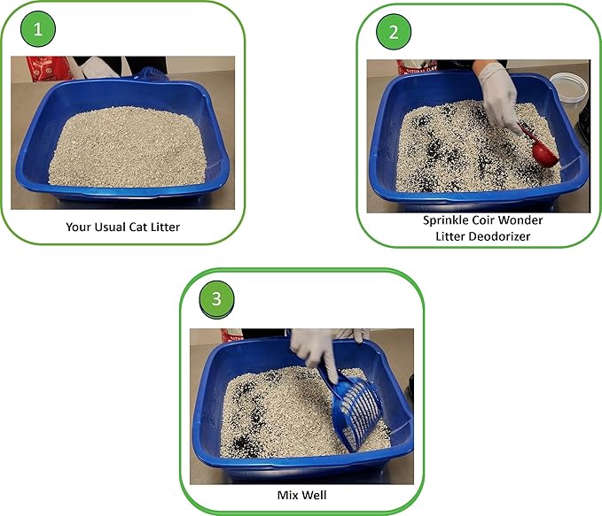 Coir Wonder Cat Litter Deodorizer – 2.2 Lb Activated Charcoal Carbon – Odor Eliminator for Litter Box, Chicken Coop, Small Animal Enclosures – Extends Litter Life – Natural Pet Odor Control Granules