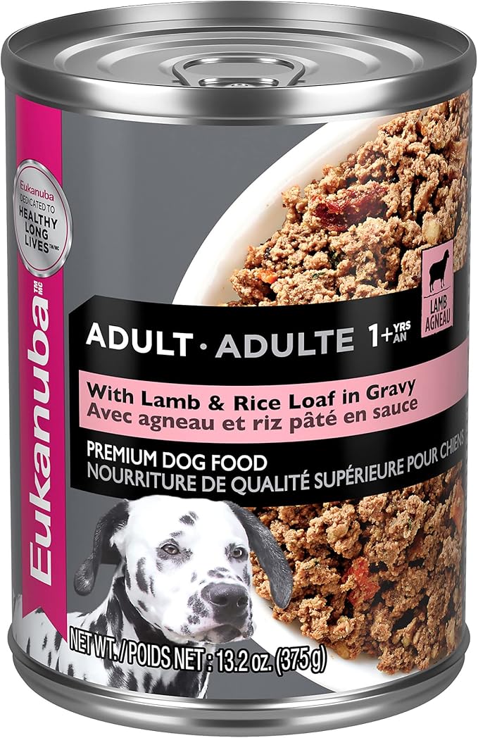 Eukanuba Adult Medium Breed Dry Dog Food, 16 lb. Bag Adult with Lamb & Rice Canned Wet Dog Food, 13.2 oz can (12-Count)