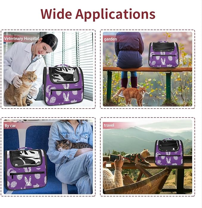 Rabbits Easter Eggs (2) Pet Travel Carrier Soft Sided Portable Bag for Cats, Small Dogs, Kittens or Puppies