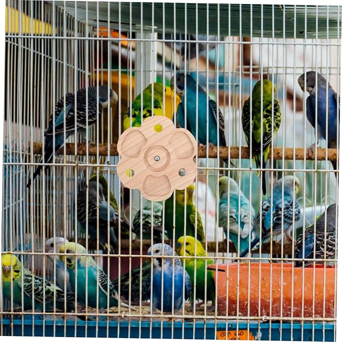 Kisangel Chinchilla Chew Toy with Flower Design Interactive Rotation Wheel for Small Pets Rabbit Bird Cage Accessory for Exercise and Enrichment Easy to Assemble and Multi-Purpose