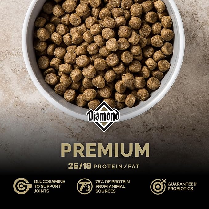 Diamond Premium All Life Stages Dry Dog Food 26/18 for Active, Athletic & Sporting Dogs 6lb Bag
