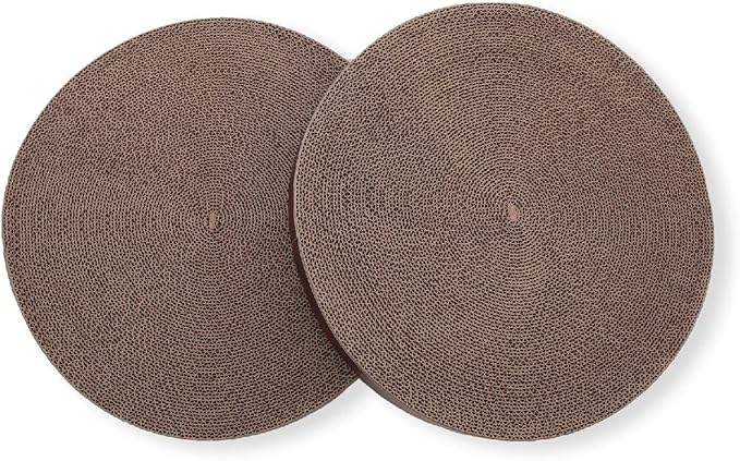 Necoichi Cat Scratcher Bowl Replacement for Indoor Cats - Cat Scratching Lounger with Reversible Usability and Extra Comfort for Lounge, Cardboard Bed Couch / (Regular, Dark Cherry)