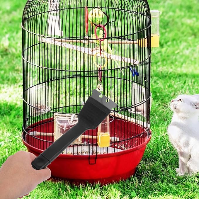 Milisten Handle Birdcage Cleaning Brush Reusable Stainless Steel Tool for Easy Bird Cage Cleaning Non-Shedding Bristles for All Cage Types and Convenient