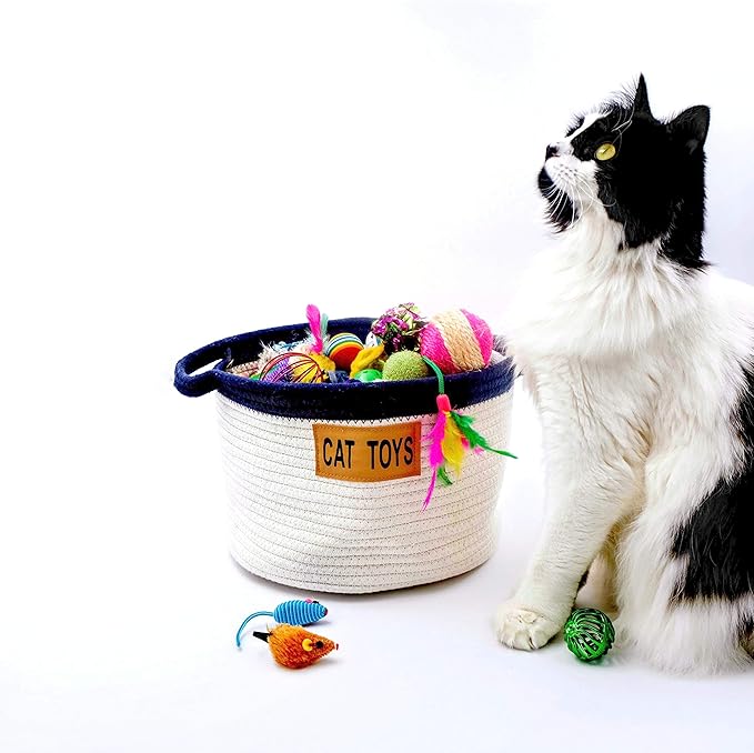 Midlee Cat Toy Rope Cotton Basket (Small)