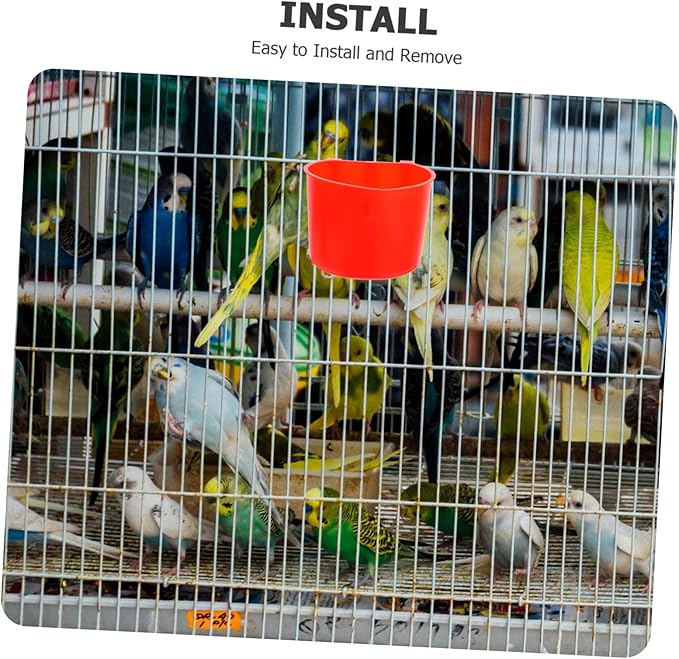 KESYOO 4pcs Hanging Plastic Chicken Feeding Bowls Convenient Water Cups for Bird Cages Small Animals Easy to Pet Hydration