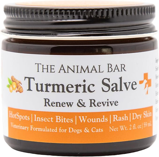 Turmeric Salve for Dogs & Cats – Organic Turmeric & Calendula | Lick-Safe First Aid & Healing for Red Skin, Minor Wounds, Inflammation, Hot Spots & Itchy Skin | Vet Formulated | 2oz
