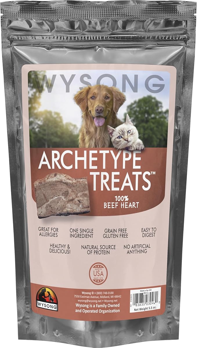 Wysong Archetype Treats Beef Heart 5.5 oz. Bag