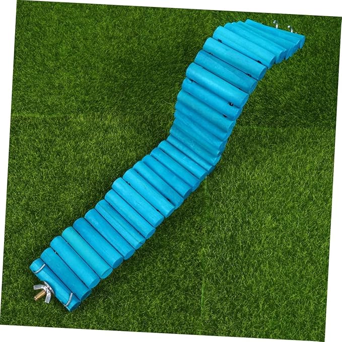 KESYOO Colorful Wooden PET Climbing Ladder for Hamsters Squirrels and Parrots 6x50cm Soft Plank Rainbow Design Bird Cage Accessories Sturdy and Safe