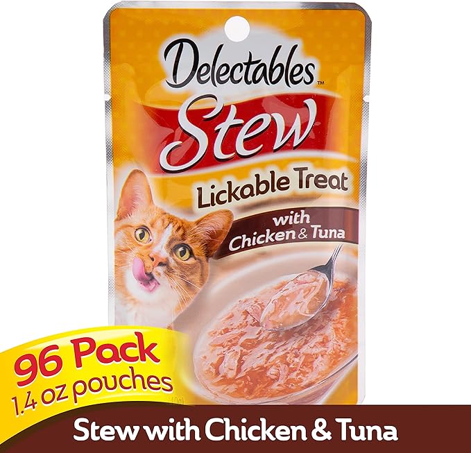 Delectables Stew Chicken & Tuna Lickable Cat Treat, 1.4 Ounce - 12 Count (Pack of 8)