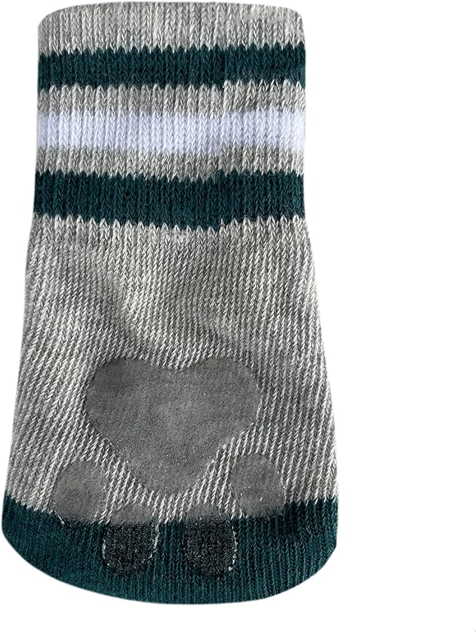 NFL Philadelphia Eagles Anti Slip Dog Socks with Elastic Ribbed Top, Size X-Small/Small. Indoor/Outdoor Socks, Best Dog Paw Protector, 2 Pairs, Cool Puppy Supplies with NFL Logo of Eagles Team