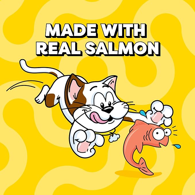Temptations Creamy Puree Squeezable Lickable Cat Treats, Wet Cat Treats with Salmon, 0.42 oz. Tubes, 24 Count - Packaging May Vary