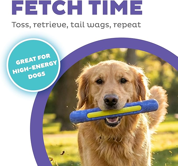 Outward Hound FlyFetch Stick Dog Toy, Durable Natural Rubber, Lightweight, All Breeds, 10.4"