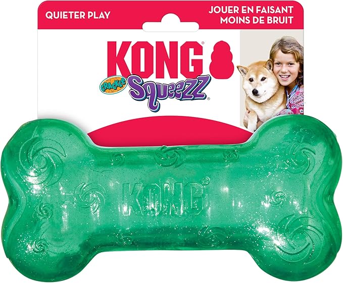 KONG Squeezz Crackle Bone, Large(colors may vary)