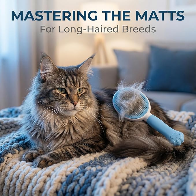 Cat Brush for Shedding for Indoor Cats & Dog Brush for Shedding - Perfect for Long & Short Haired Pets,Pet Brush for Dogs and Cats - Deshedding & Grooming Tool (Pink)