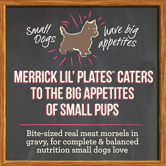 Merrick Lil Plates Little Lamb Chop Stew Grain Free Wet Dog Food For Small Dogs, 3.5 oz. Tub
