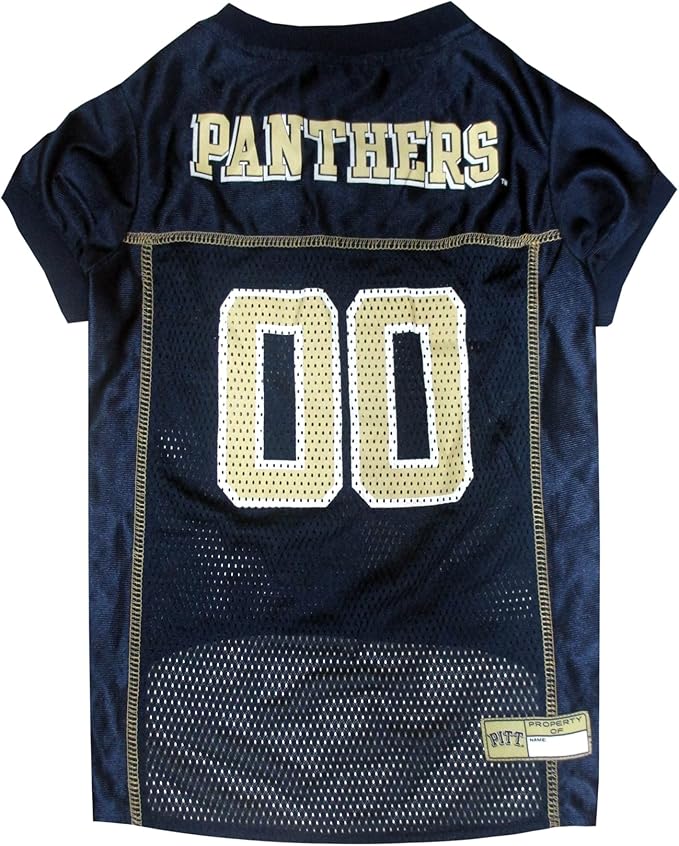 Pets First NCAA College Pittsburgh Panthers Mesh Jersey for DOGS & CATS, Large. Licensed Dog Jersey with your Favorite Football/Basketball College Team