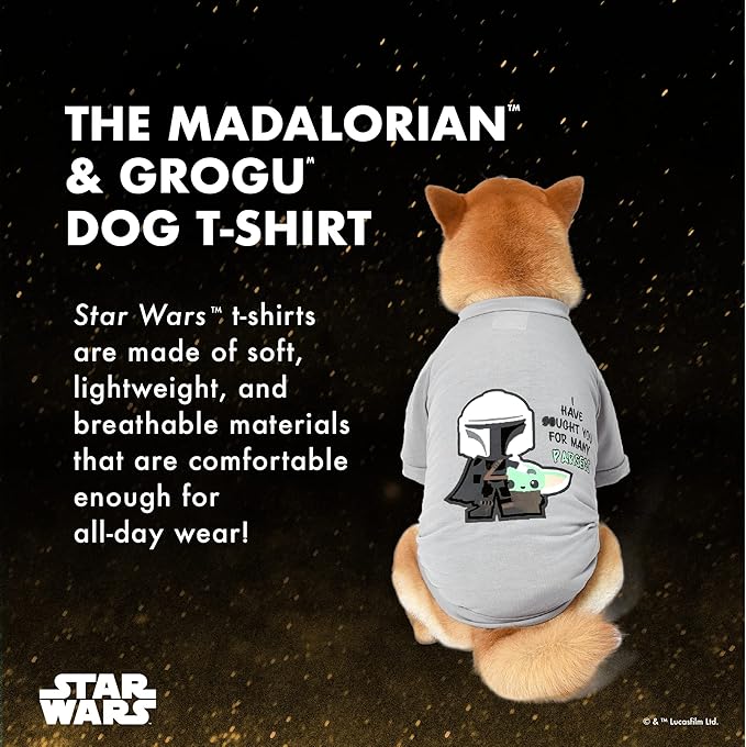 STAR WARS for Pets The Mandalorian Dog T-Shirt, Extra Large (XL) | The Mandalorian & GROGU Tee Shirt for Dogs | Pet Apparel, Star Wars Tee for Dogs