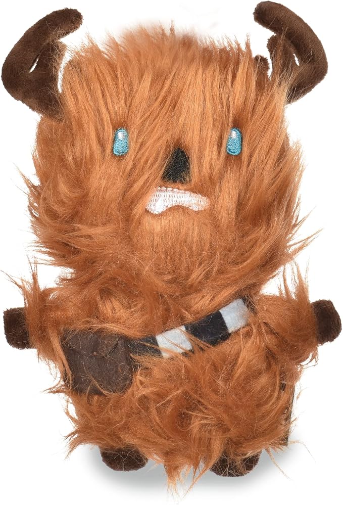 Star Wars Chewbacca Squeaky Dog Toy - Reindeer Holiday Plush Toy, 6 Inch Small, (FF19327)