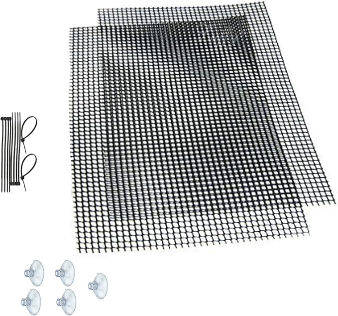 Luffy Decorative Aquatic Moss Wall, 2 Plastic Floor Wire Mesh Sheets, Air Vent Screens, Aquarium Plant Accessory for Seaweed, Net Pad for DIY Projects, Carpet for Fish Tank, 12 x 8 Inches