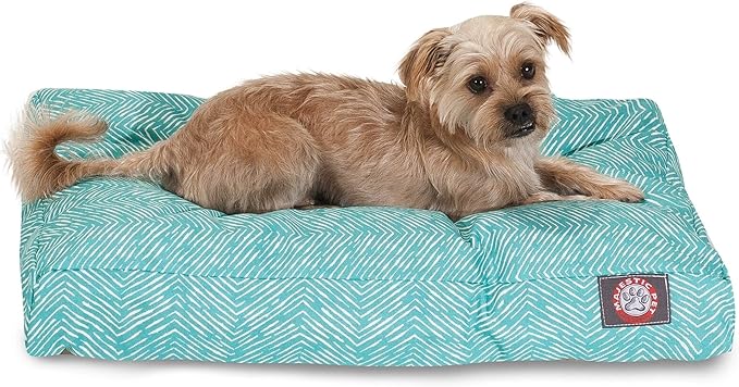 Teal Native Rectangle Indoor Outdoor Pet Dog Bed With Removable Washable Cover By Majestic Pet Products, Navy Blue, Small