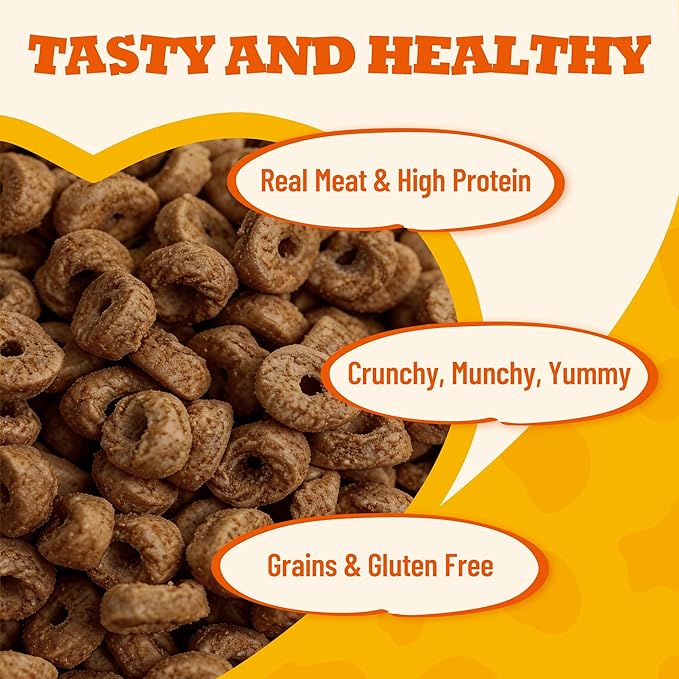 Crunchy Chicken Cat Treats – Healthy Biscuits with Chicken Liver, Salmon Oil, Vitamin C - Dental Care & Training Snacks for Indoor Cats (9 oz)