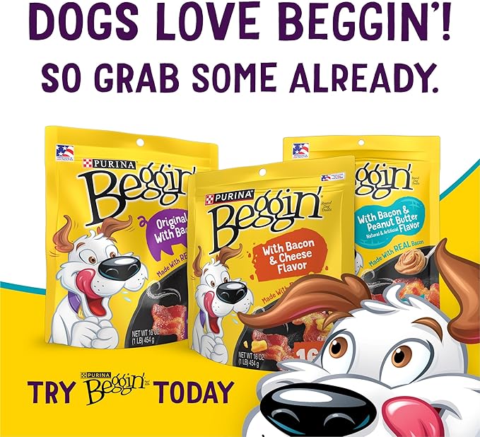 Purina Beggin' Flavor Stix with Bacon and Peanut Butter Flavor Dog Chew Stix - 40 oz. Pouch