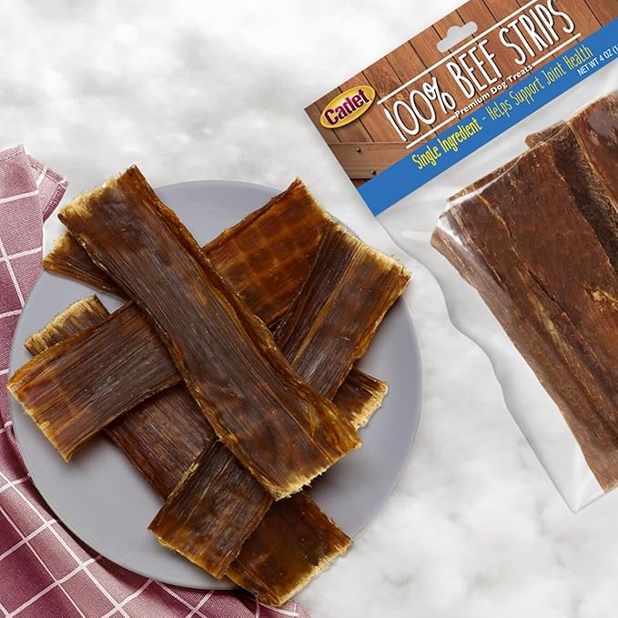 Cadet 100% Beef Strips Dog Chew Sticks, Long-Lasting Single-Ingredient Natural Treats, High-Protein, Perfect for Small & Large Breeds, 12 oz (Pack of 2)