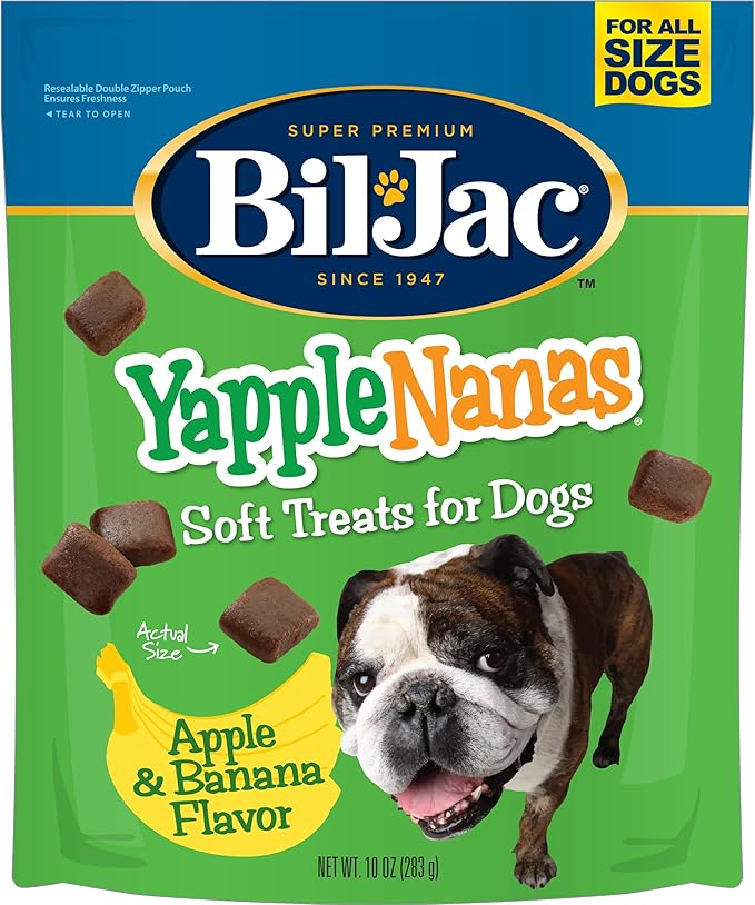 Bil-Jac Yapple-Nanas Soft Dog Treats, Apple & Banana Flavor, 10 oz Pouch