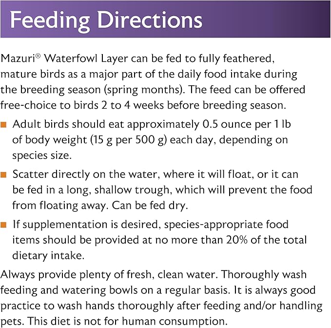 Mazuri Waterfowl Layer Food for Ducks & Geese (25 LB)