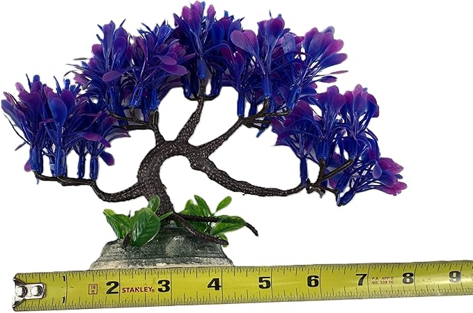 Purple and Pink Bonsai Tree Plastic Aquatic Plant for Aquariums
