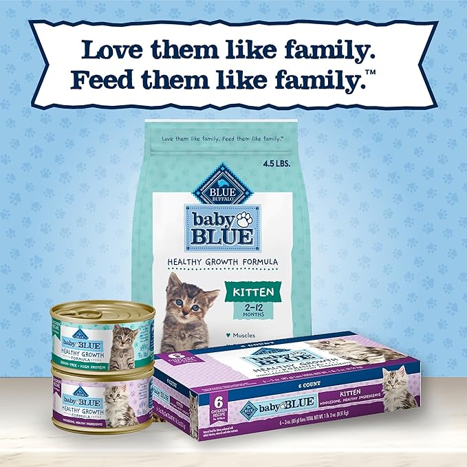 Blue Buffalo Baby Blue Natural Grain-Free Dry Food for Kittens, Healthy Growth Formula with DHA, High-Protein Savory Chicken Recipe, 4.5-lb Bag