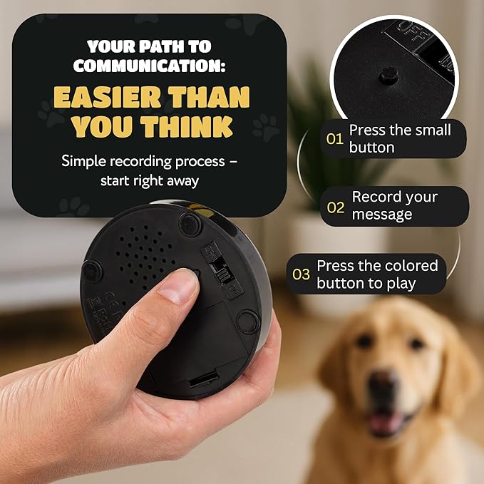KUL KING'S Waterproof & Non-Slip Dog Command Buttons - 8 Recordable Buttons with Special Training Mat & Guide, Batteries, Stickers - Talking Dog Buttons for Communication