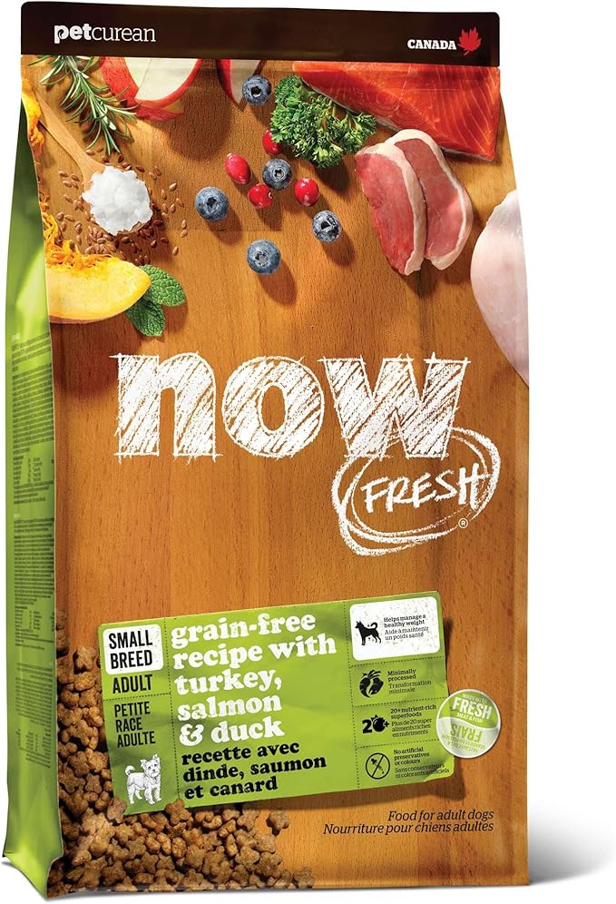 Now Fresh Small Breed Adult Dry Dog Food, Turkey, Salmon & Duck Recipe, Grain-Free, Chicken-Free, 12 lbs