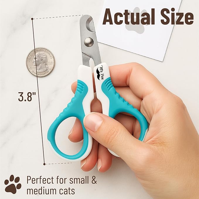 Mr. Pen- Cat Nail Clipper, Blue, Stainless Steel, Cat Claw Trimmers Kittens, Pet Nail Clipper with Sturdy Non Slip Handle