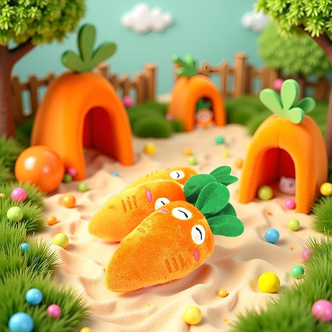 Orange Soft Puppy Pet Supplies Cute Carrot Plush Chew Squeaker Sound Squeaky for Dog Cat Birthday Xmas Gifts Pet Supplies