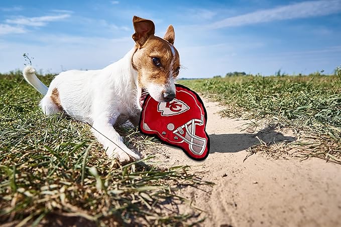 The 1st Ever Tough but Smooth Dog Toy NFL Kansas City Chiefs Football Helmet Tough Pet Toy. A Premium Quality Doggie Toy with Built-in Squeaker. Sports Fans Favorite Chew Toy