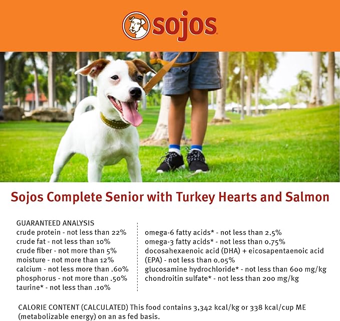 Sojos Complete Freeze Dried Raw Senior Dry Dog Food, Grain Free, Natural, Turkey and Salmon Recipe, 7 lb Bag