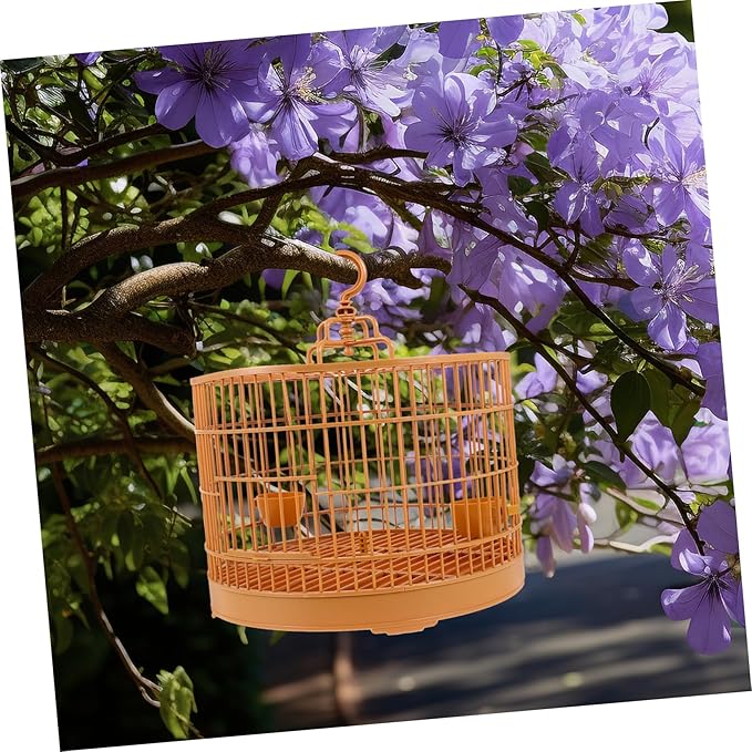 Mikikit Hanging Bird Cage for Parrots Spacious Birdcage Door Bird House for Budgerigars Conures Cockatiels