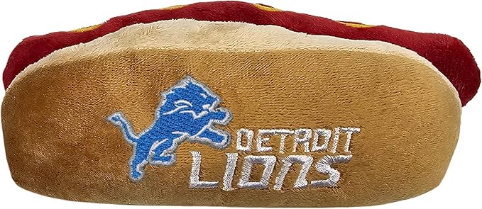 Pets First NFL Detroit Lions HOT Dog Plush Dog & CAT Squeak Toy - Cutest HOT-Dog Snack Plush Toy for Dogs & Cats with Inner Squeaker & Beautiful Football Team Name/Logo, 8 x 5 x 3 Inches